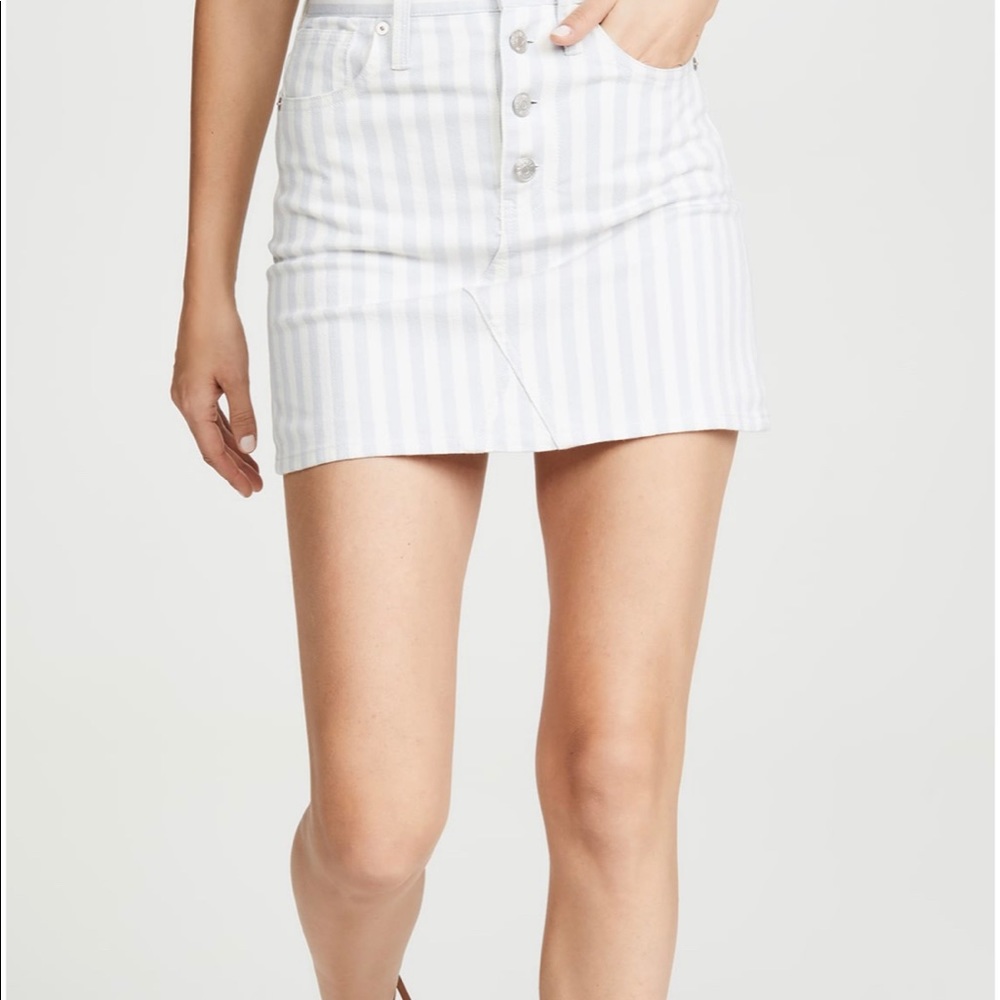 Madewell Stripe Button Front Frisco Skirt, 24